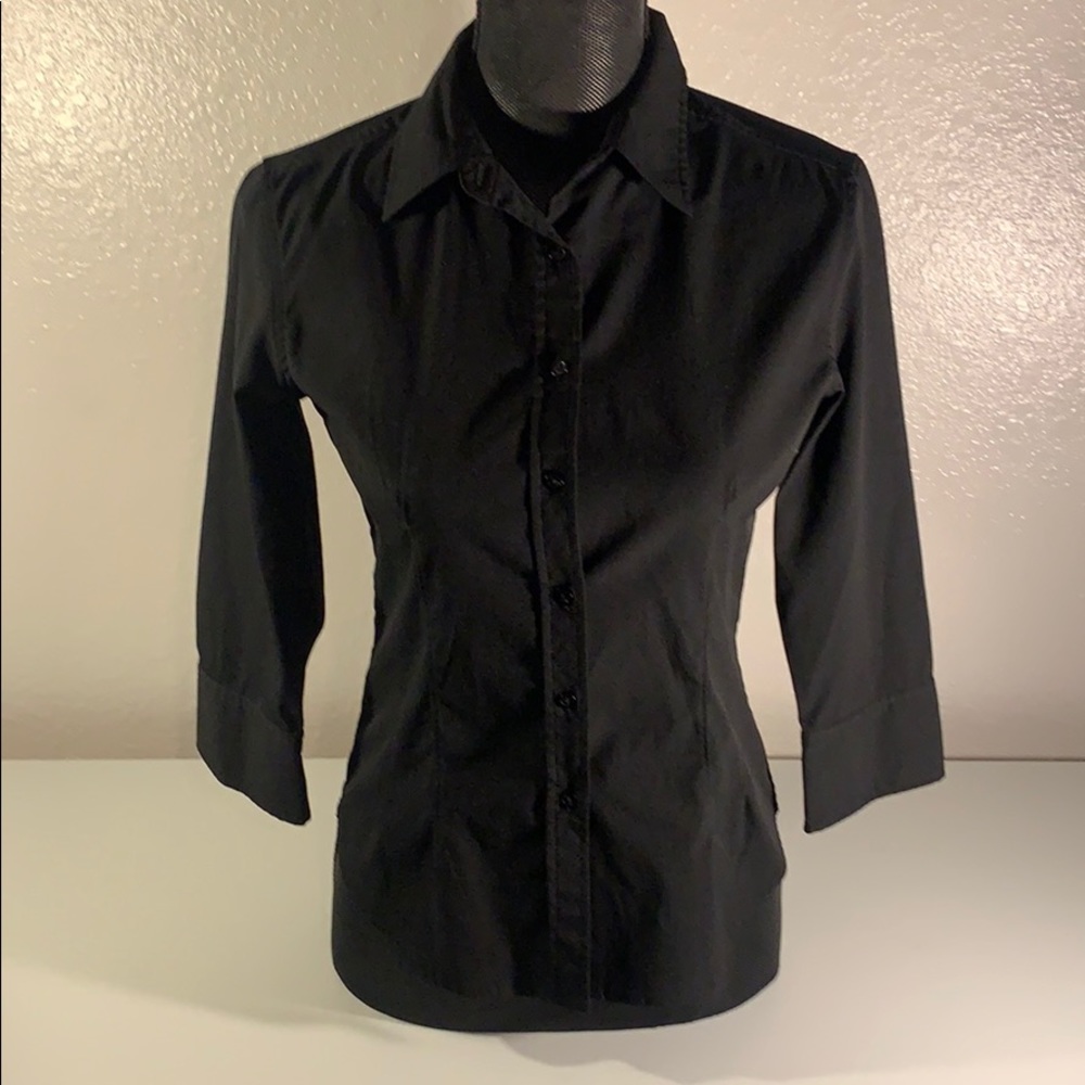 Express Women Black Long Sleeve Causal Button Down